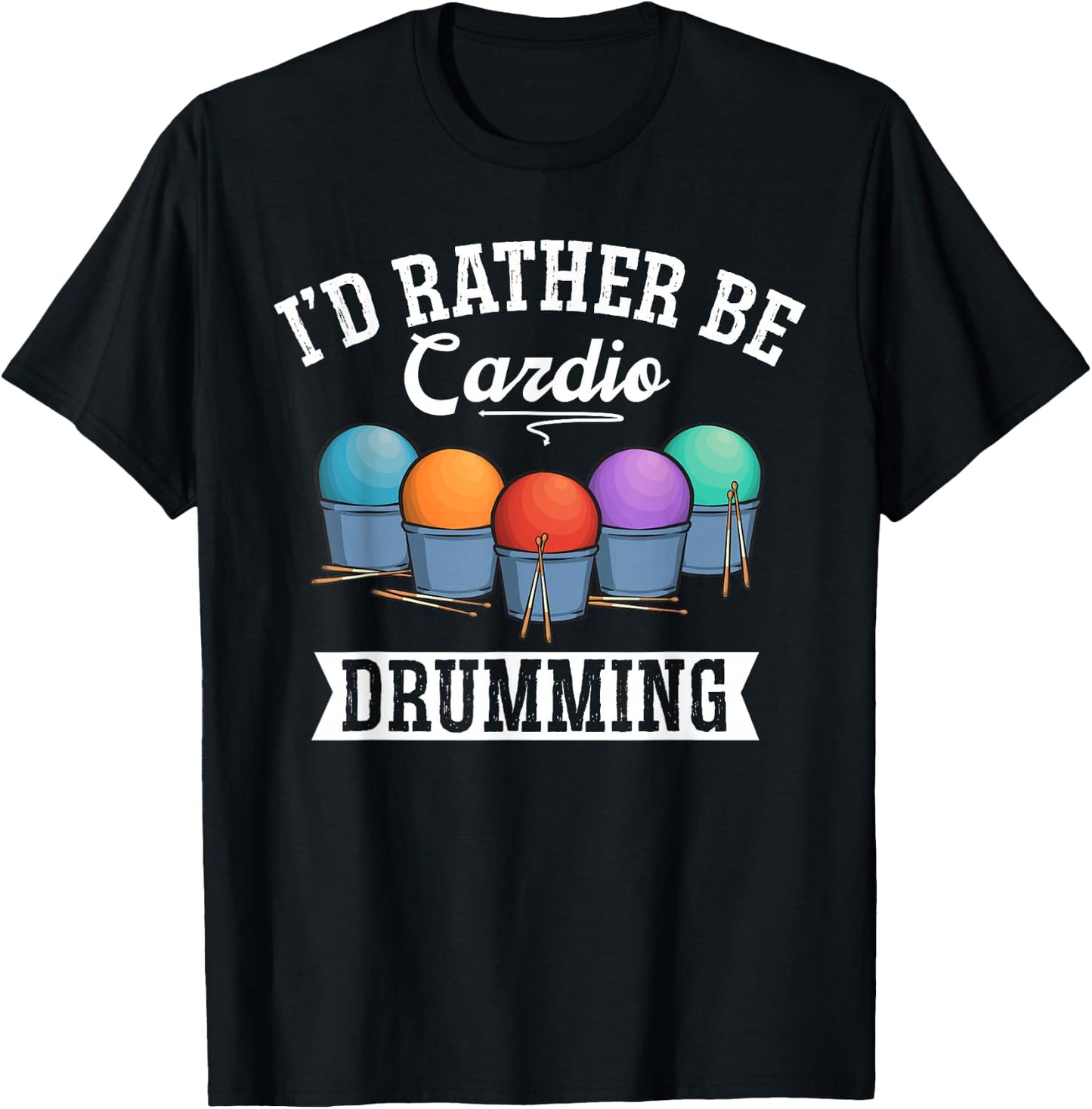 Cardio Drumming Gym Fitness Class Workout T-Shirt - T-Shirt | Black