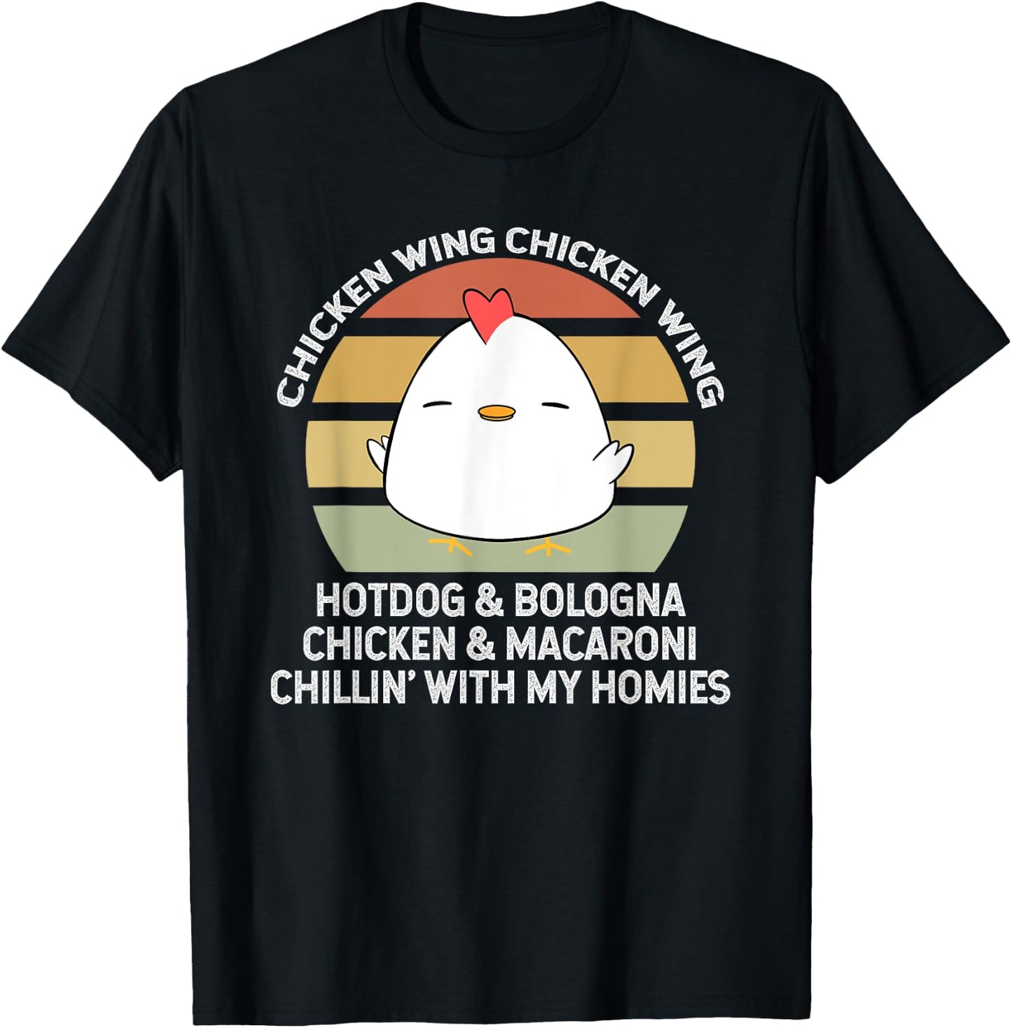 Chicken Wing Chicken Wing Hot Dog and Bologna T-Shirt - T-Shirt | Black