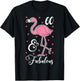 60 & Fabulous Flamingo Theme Birthday 60th Party T-Shirt - T-Shirt | Black