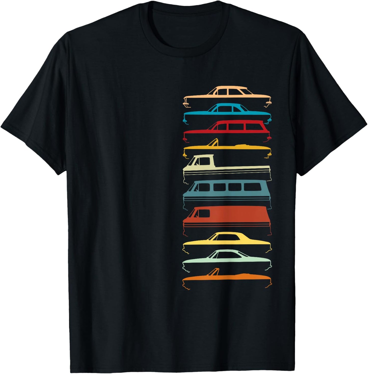 Corvair Silhouettes Illustration All Models T-Shirt - T-Shirt | Black