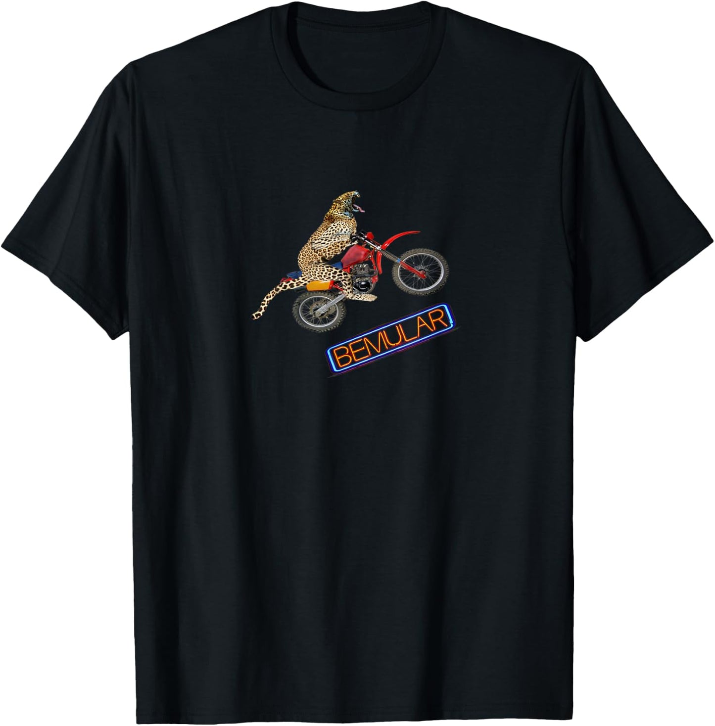 The Jumping Jaguar / Cat on Dirt Bike Women Kids T-Shirt - T-Shirt | Black