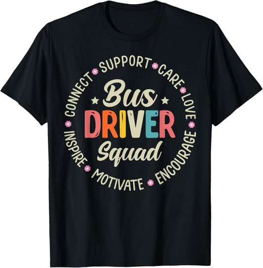 Bus Driver Squad Appreciation Week Back to School T-Shirt - T-Shirt | Black