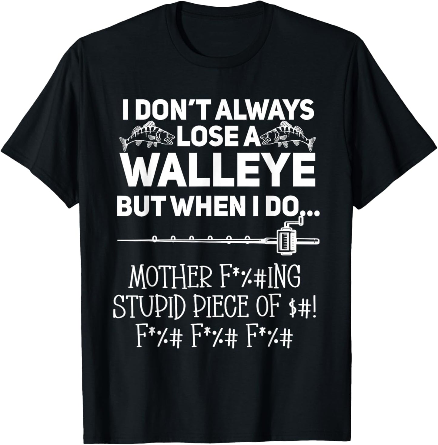 Walleye Fishing T-Shirt - T-Shirt | Black
