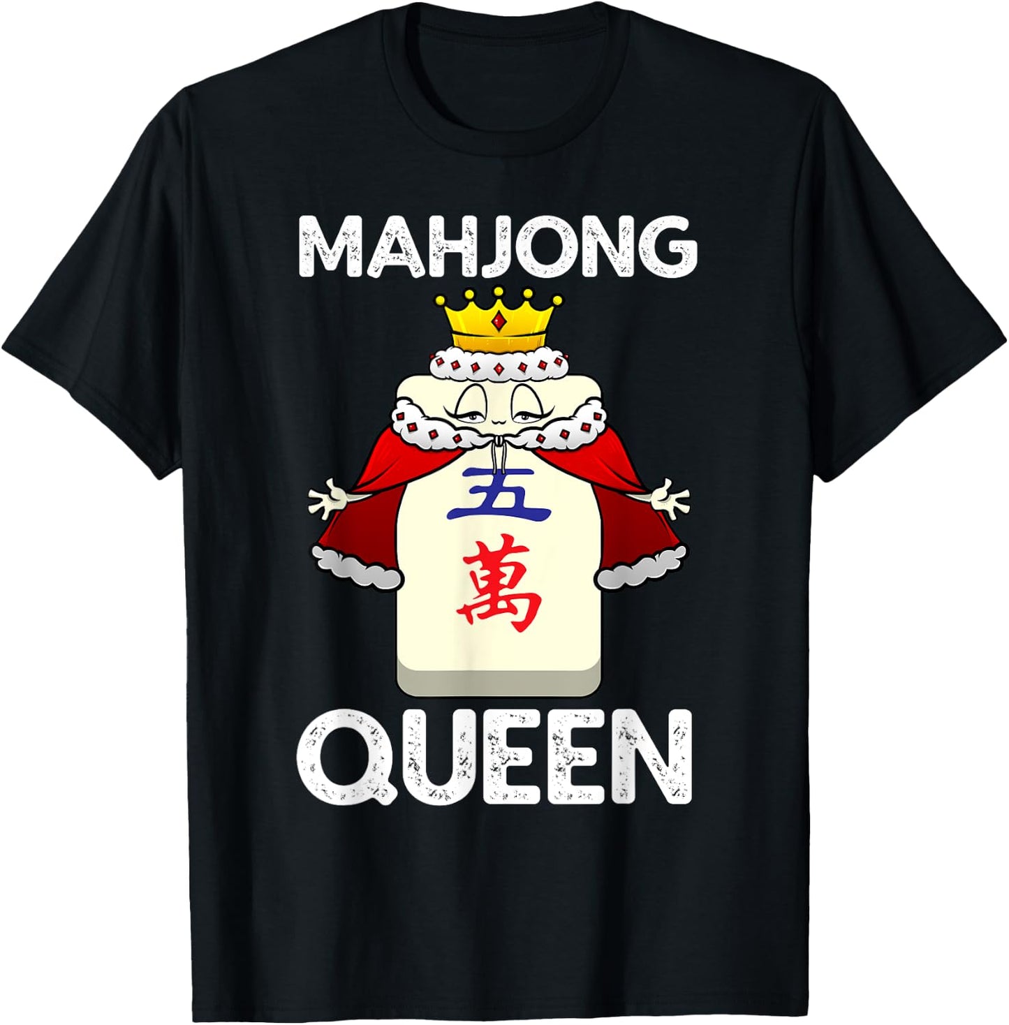 Cool Mahjong Girls Chinese Mah Jongg Queen Player T-Shirt - T-Shirt | Black