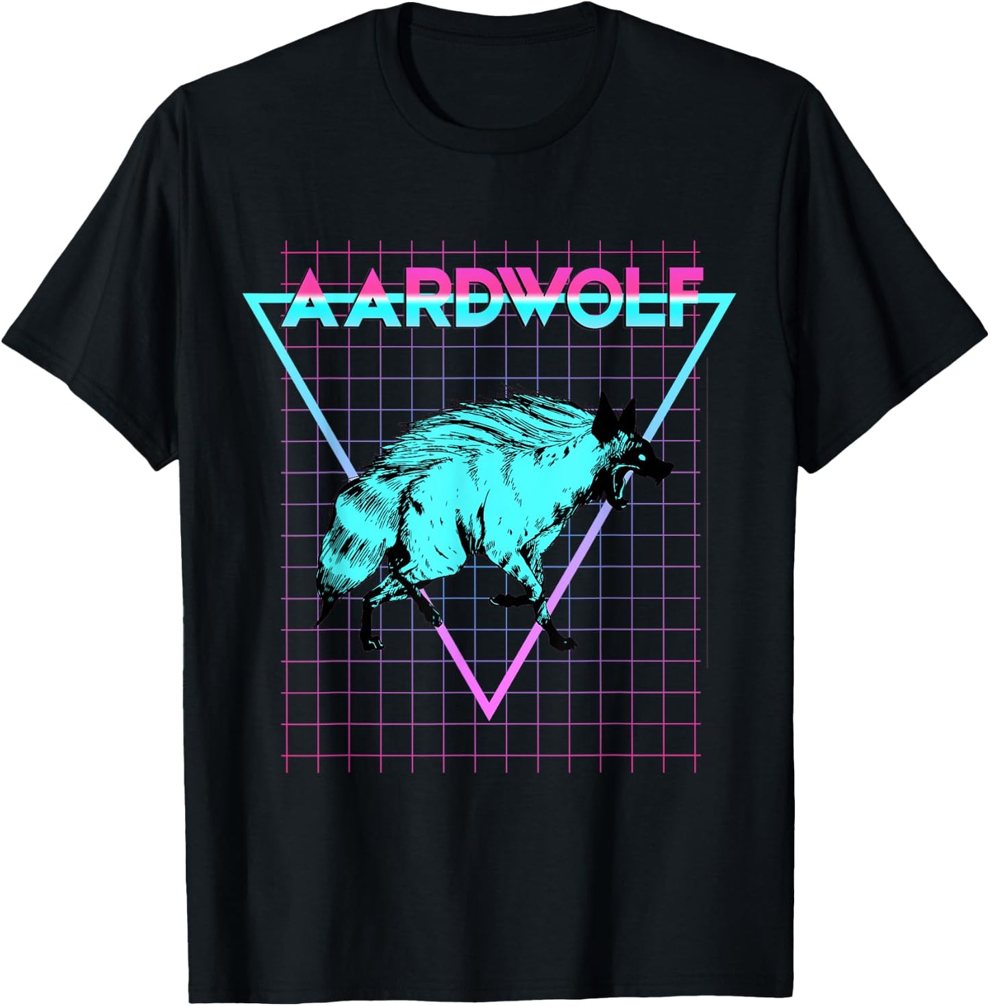 Aardwolf Animal Lover Aesthetic Retro Aardwolf T-Shirt - T-Shirt | Black