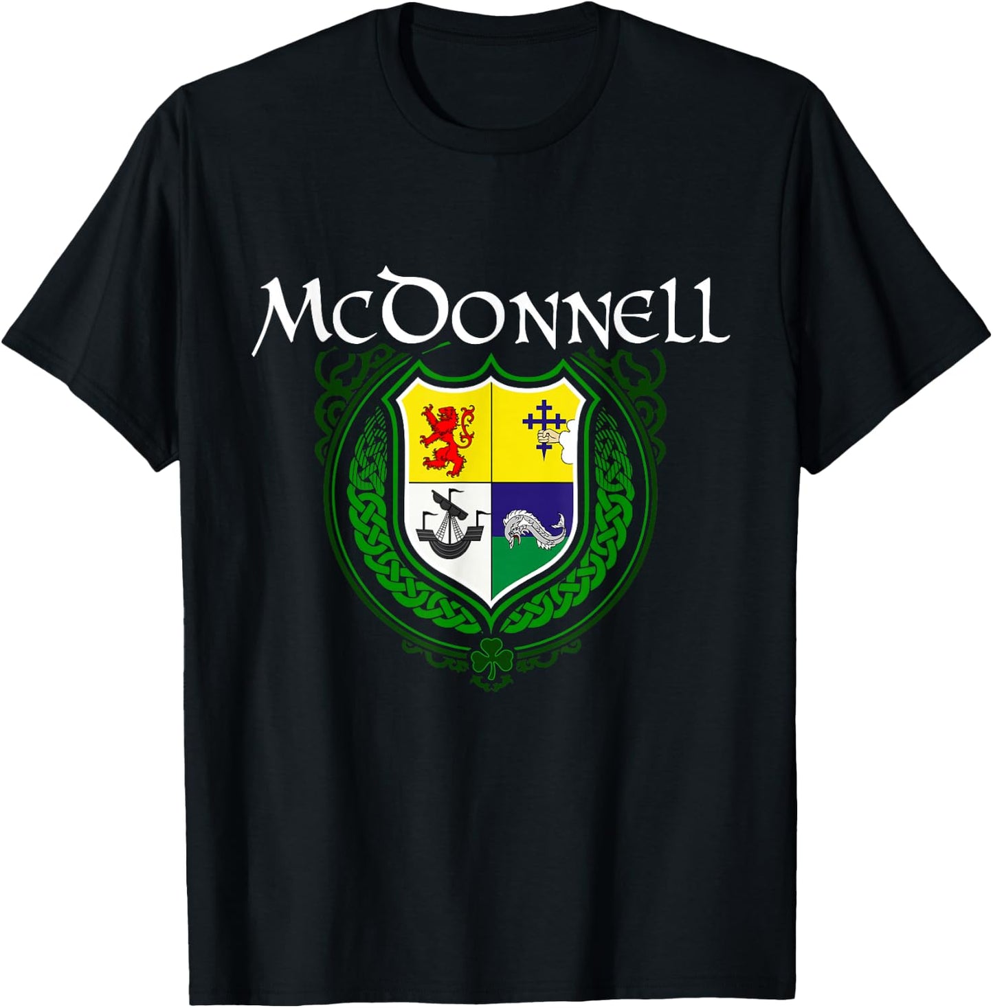 McDonnell Surname Irish Clan Tartan Badge Ireland T-Shirt - T-Shirt | Black