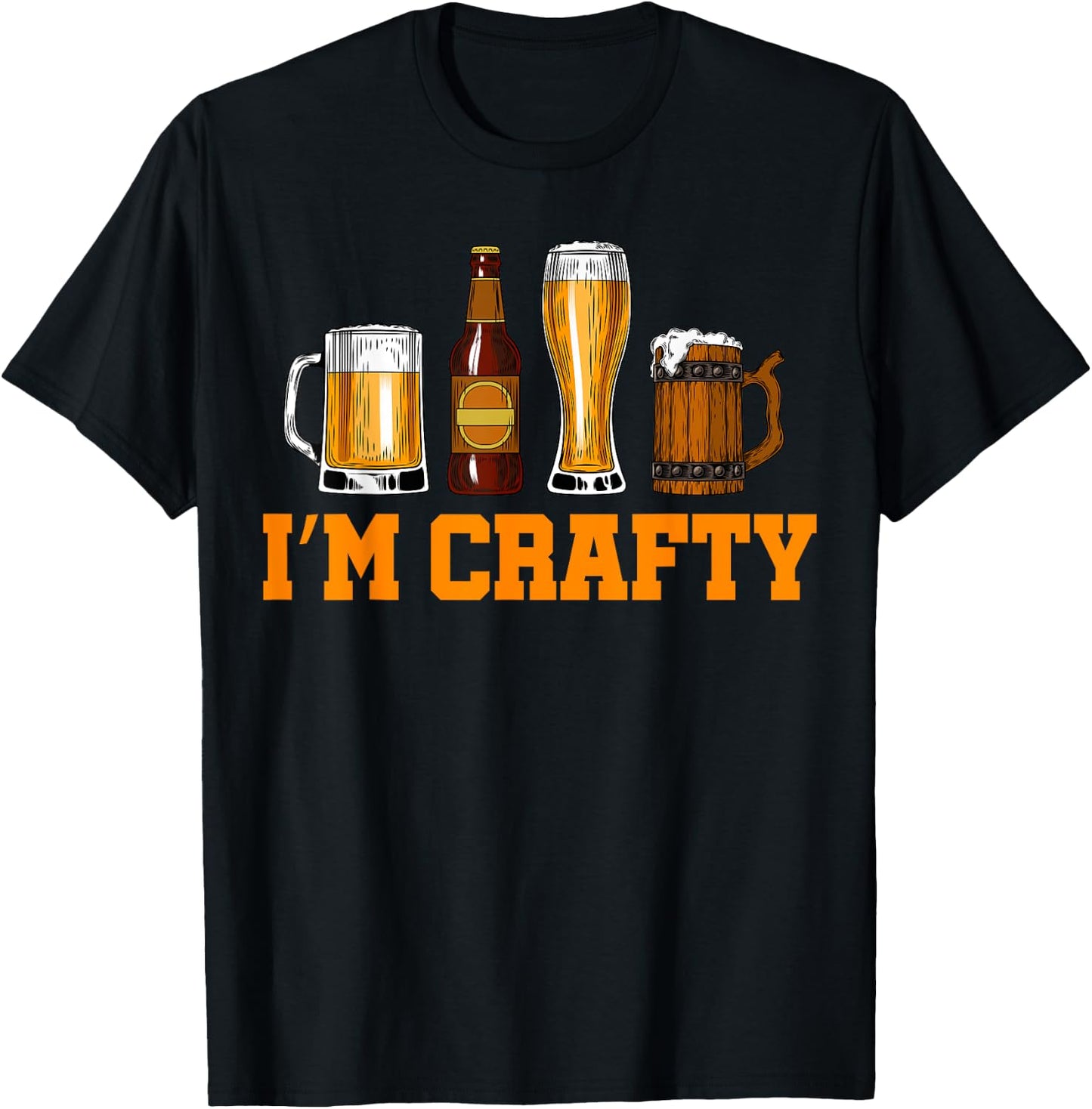 Craft Beer Art I'm Crafty Home Brew Beer Vintage T-Shirt - T-Shirt | Black