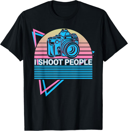 Camera Photography Photographer Retro I Shoot People T-Shirt - T-Shirt | Black