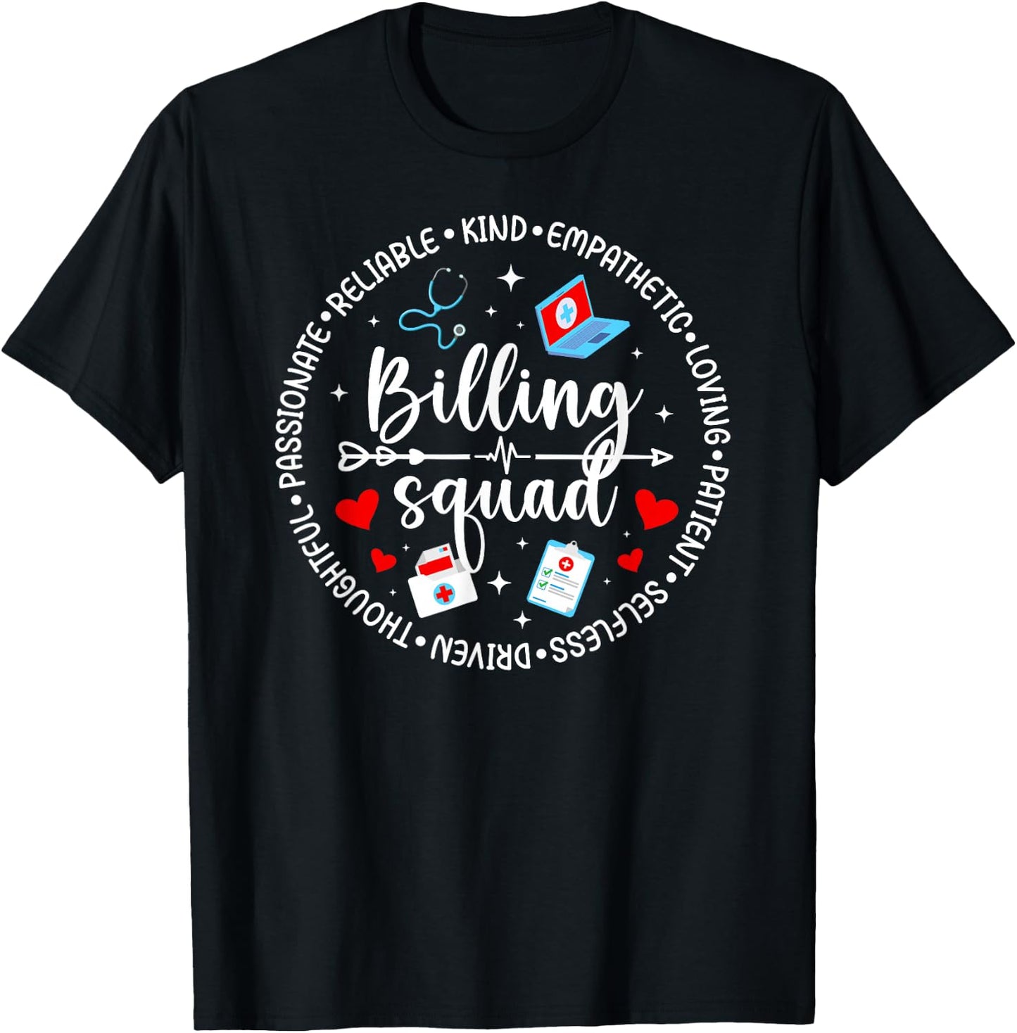 Billing Squad Medical Biller Team Medical Biller Crew T-Shirt - T-Shirt | Black