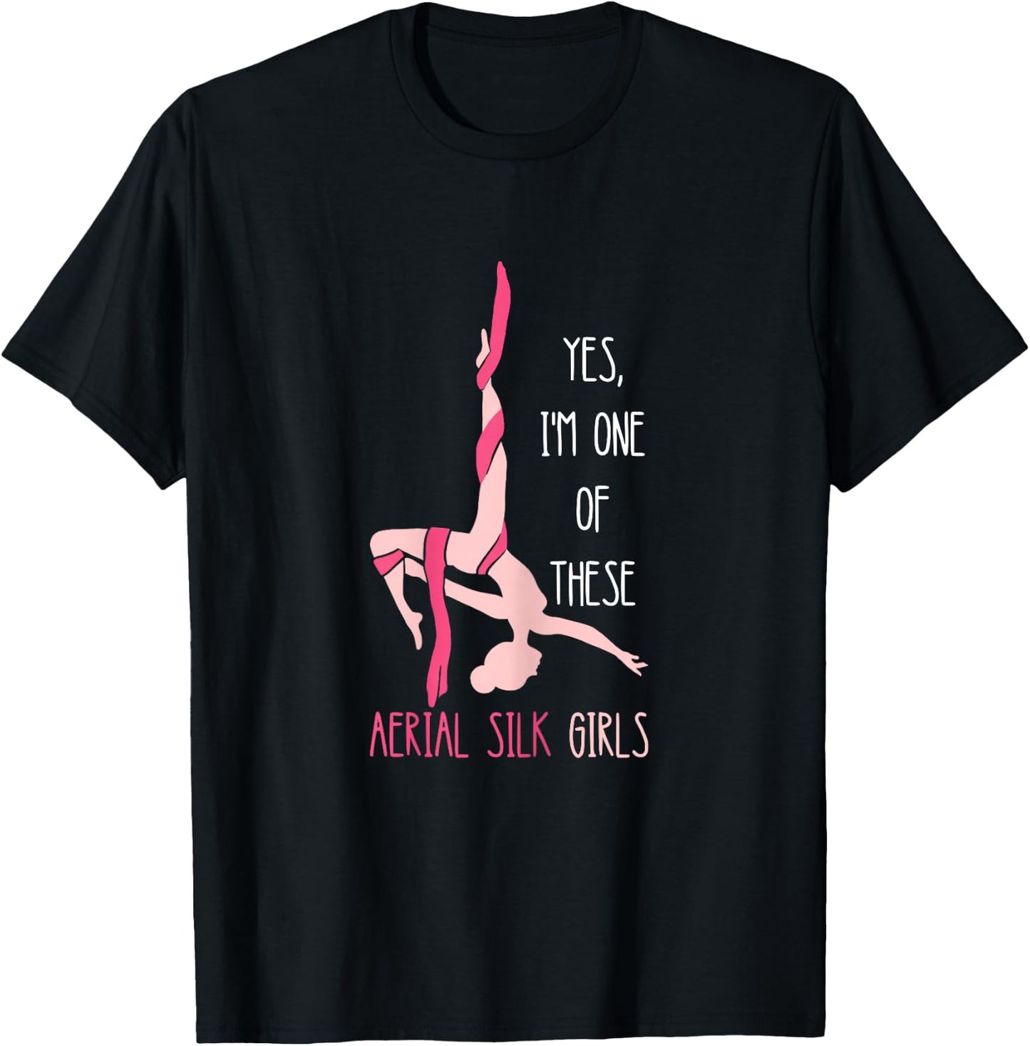 Aerial Silk Girl Hanging Aerialist Air Acrobatic Aerial T-Shirt - T-Shirt | Black