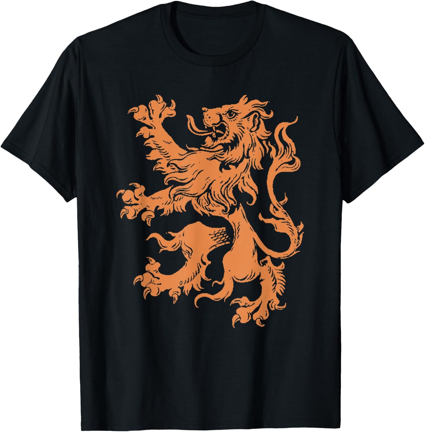 RAMPANT LION | Holland Crest | Dutch Lion T-Shirt - T-Shirt | Black
