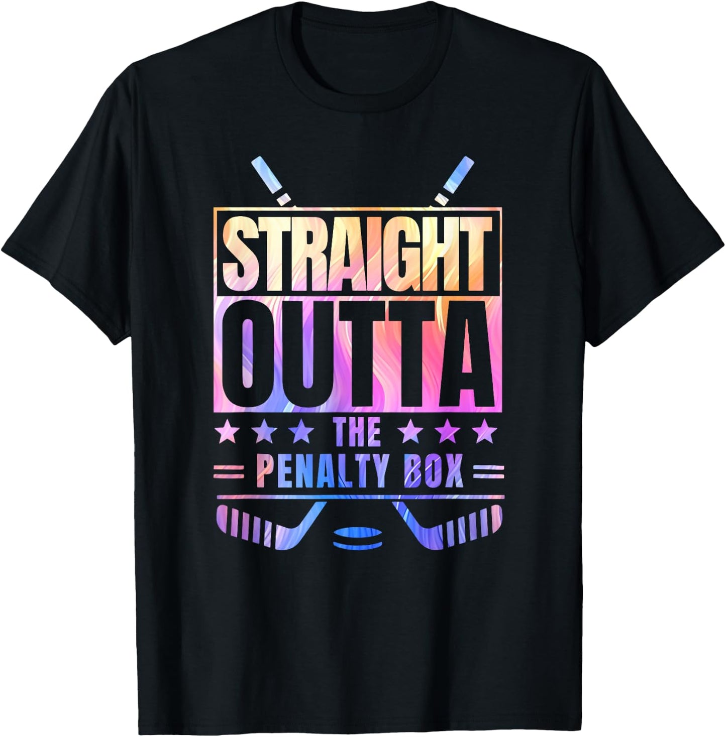Straight Outta the Penalty Box Tie Dye Favorite Winter Sport T-Shirt - T-Shirt | Black