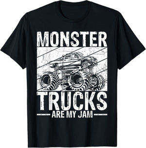 Monster Trucks Are My Jam Gift Cars Monster Trucks T-Shirt - T-Shirt | Black
