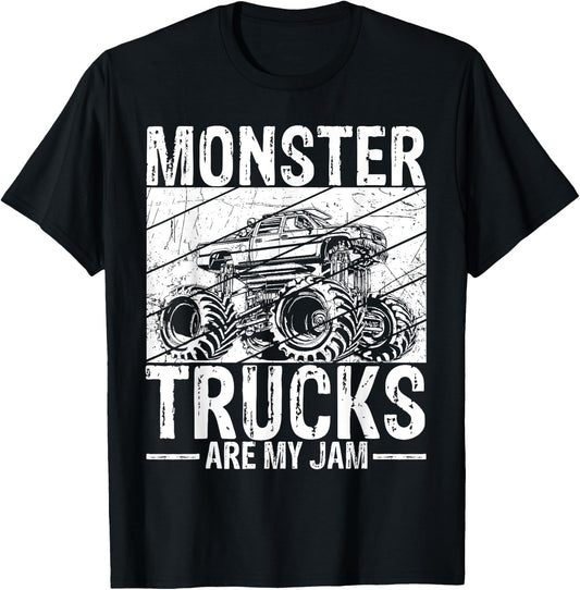 Monster Trucks Are My Jam Gift Cars Monster Trucks T-Shirt - T-Shirt | Black