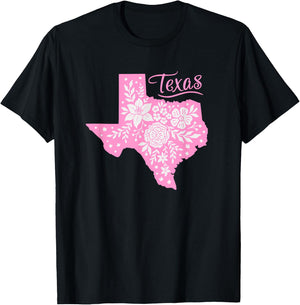 TEXAS Flower Floral Home State Texan Design T-Shirt - T-Shirt | Black