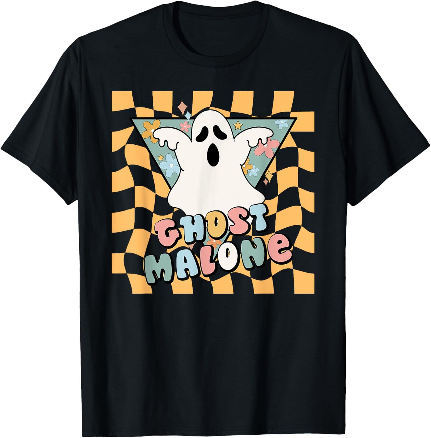 Halloween Cute Ghost Malone Parody Post Cool Hip Hop Joke T-Shirt - T-Shirt | Black