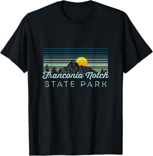 Franconia Notch State Park Retro Clothes & Gear - Souvenir T-Shirt - T-Shirt | Black