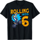 I'm 6 Rolling into 6 Bmx Bike 6th Birthday T-Shirt - T-Shirt | Black