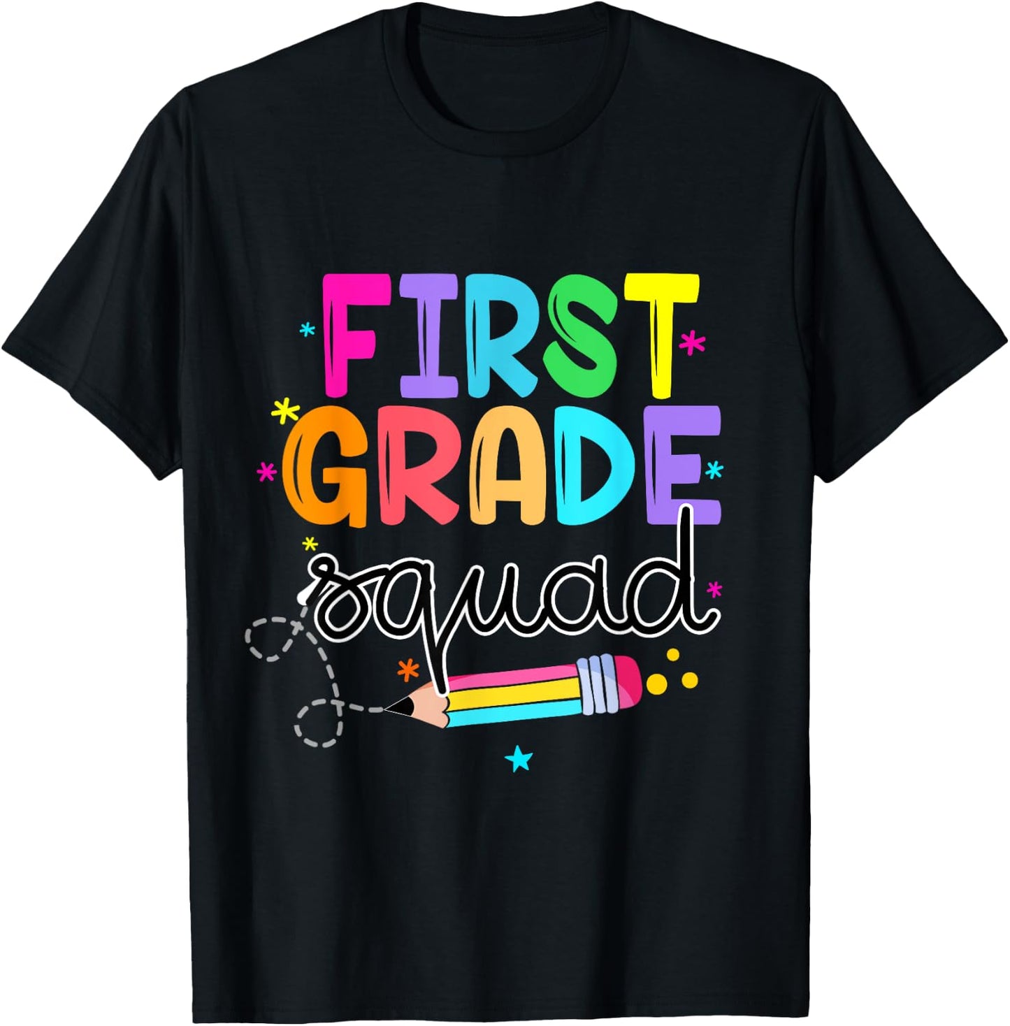 1st First Grade Squad Student Teacher Back To School T-Shirt - T-Shirt | Black