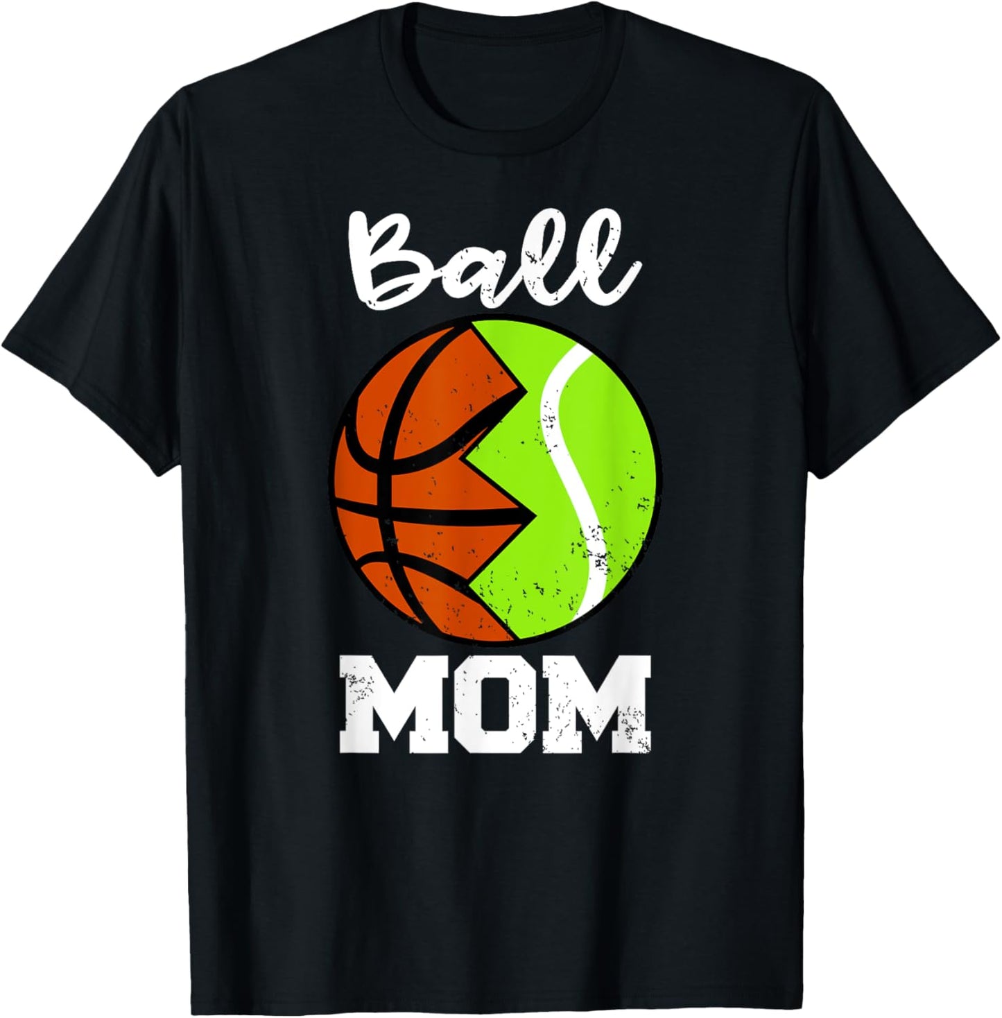 Ball Mom Funny Basketball Tennis Player Mom T-Shirt - T-Shirt | Black