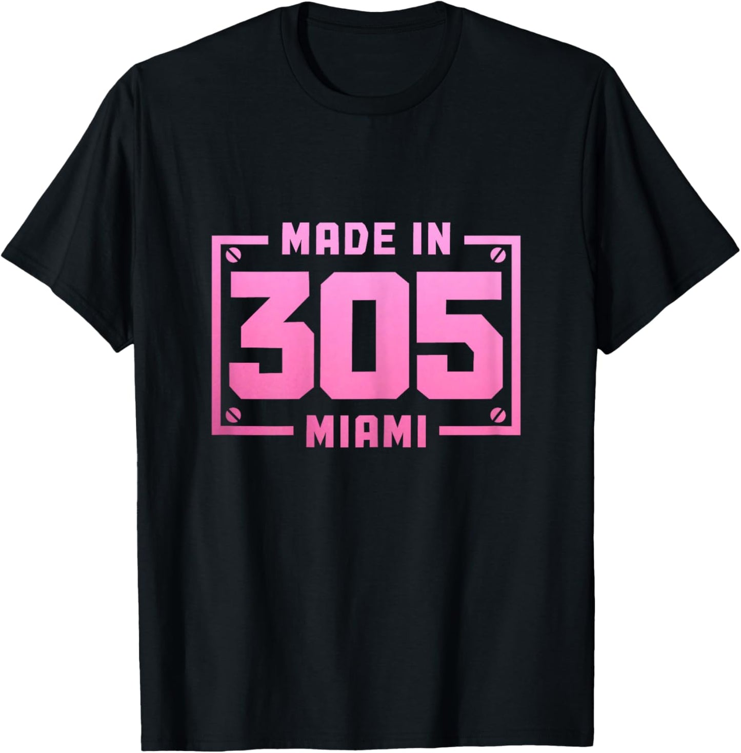 Miami Florida 305 Area Code Vintage FL Pride T-Shirt - T-Shirt | Black