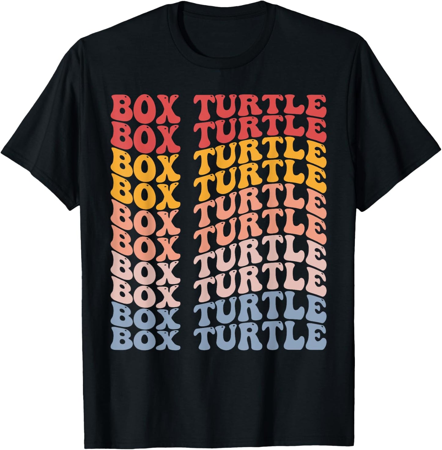 Box Turtle Groovy Retro T-Shirt - T-Shirt | Black