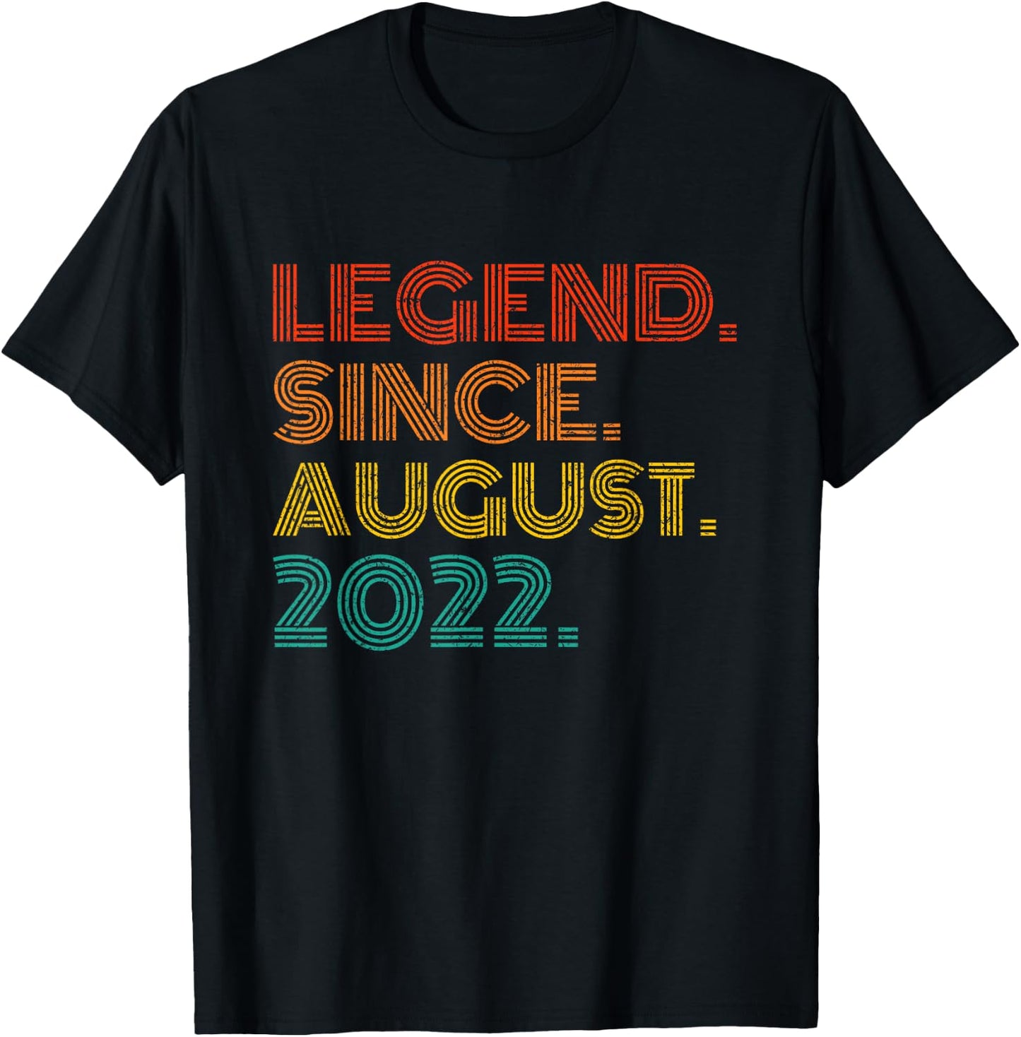 Legend Since August 2022 Born in August 2022 Idea Birthday T-Shirt - T-Shirt | Black