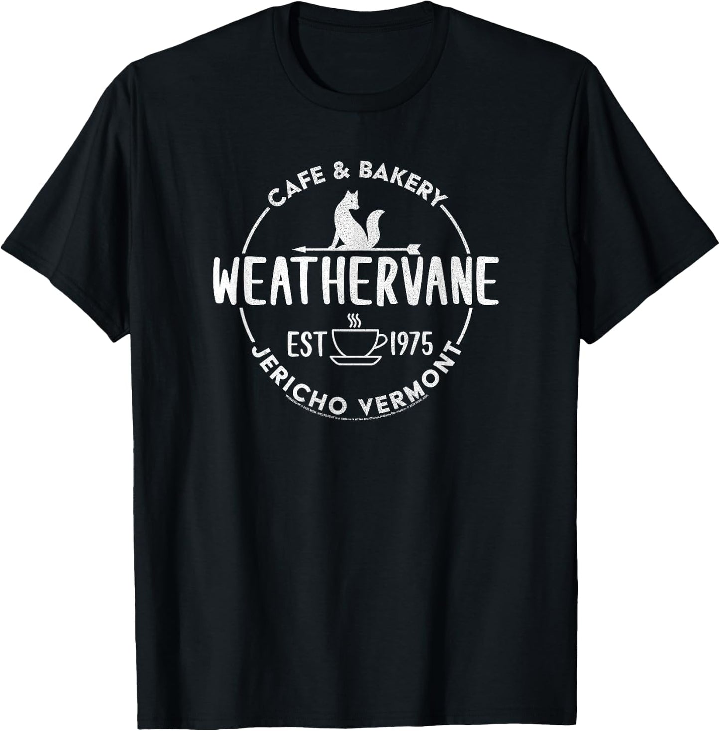 Wednesday Weathervane Café & Bakery Coffee Logo T-Shirt - T-Shirt | Black