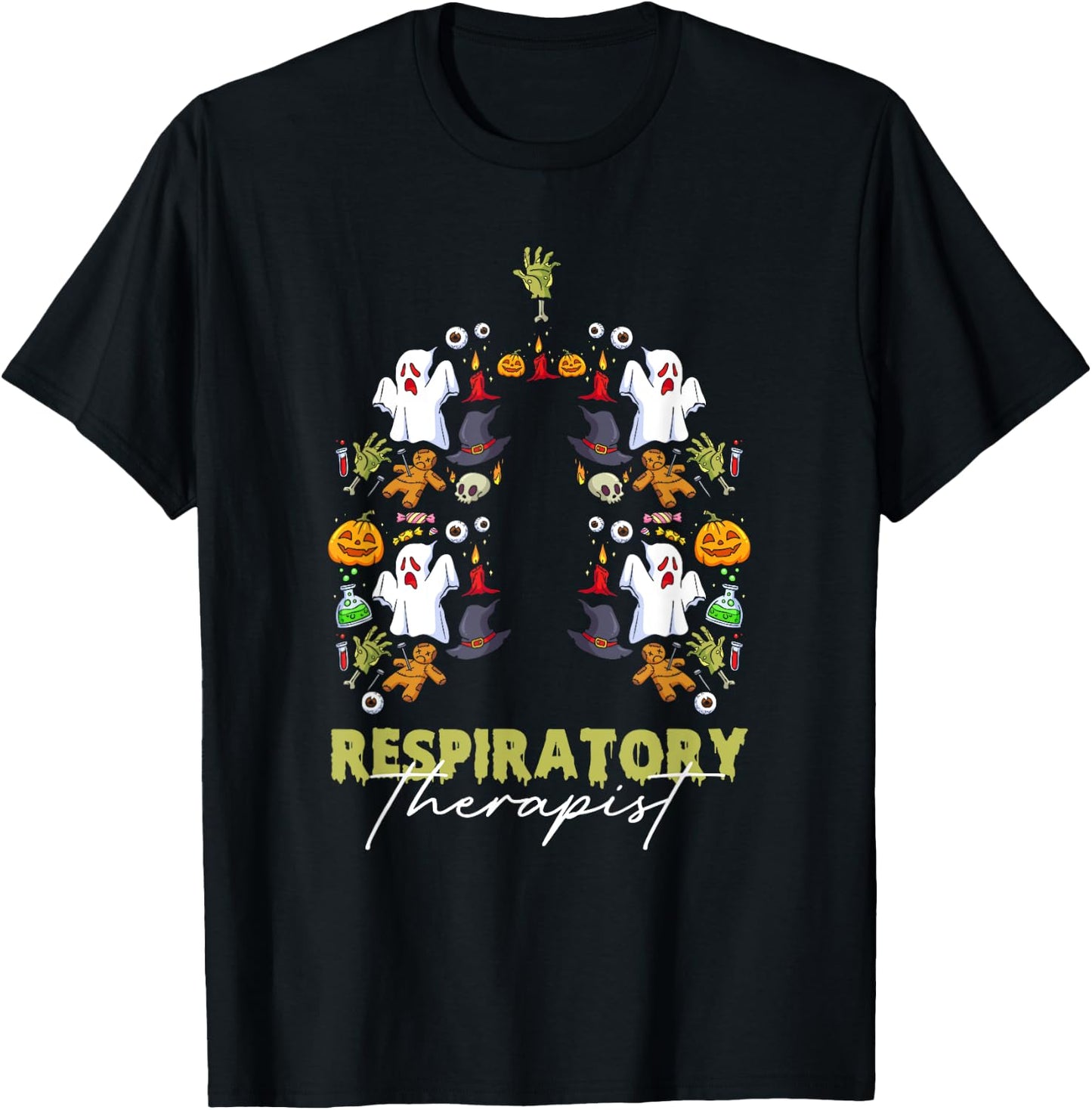 Spooky Respiratory Therapist Halloween Respiratory Therapy T-Shirt - T-Shirt | Black