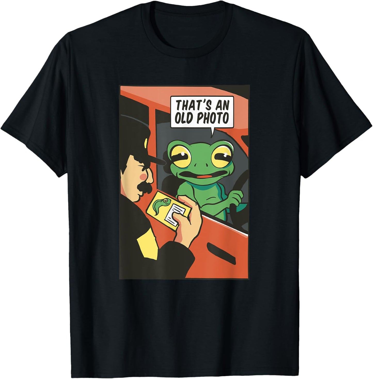 That's an old photo tadpole frog traffic stop frog T-Shirt - T-Shirt | Black