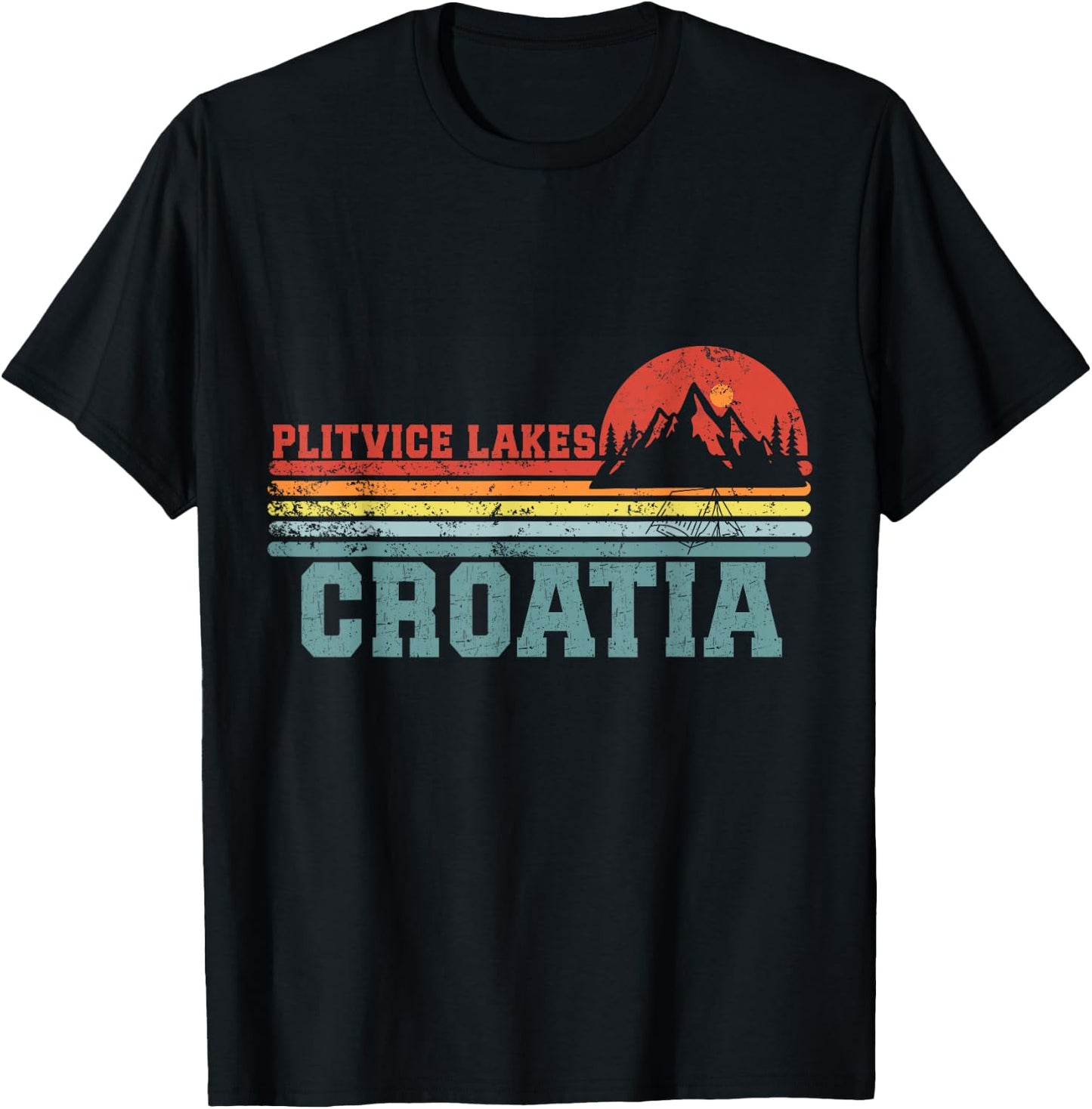 Funny Camping Shirts Plitvice Lakes National Park CROATIA T-Shirt - T-Shirt | Black
