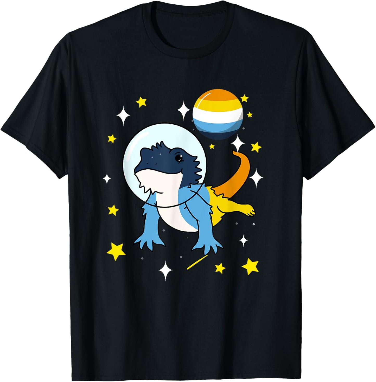 Bearded Dragon In Space Aroace T-Shirt - T-Shirt | Black