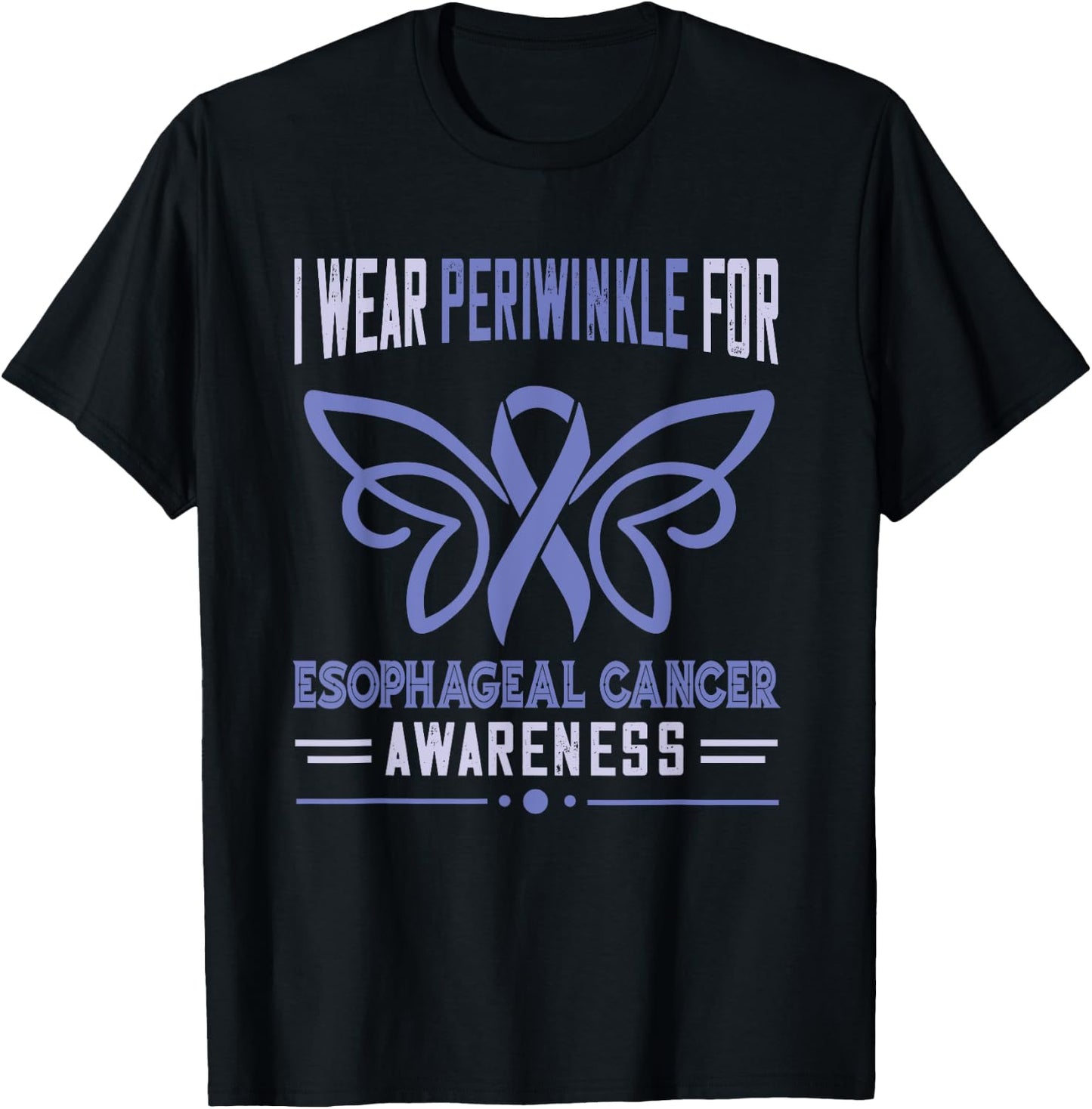 Esophageal Cancer Awareness Periwinkle Esophageal Cancer T-Shirt - T-Shirt | Black