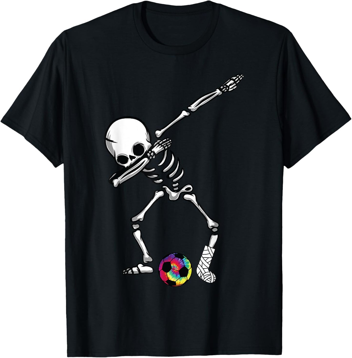 Soccer Dab dabbing broken leg plaster cast skeleton accident T-Shirt - T-Shirt | Black