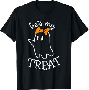 She's My Trick He's My Treat Couples Ghost Men Women T-Shirt - T-Shirt | Black