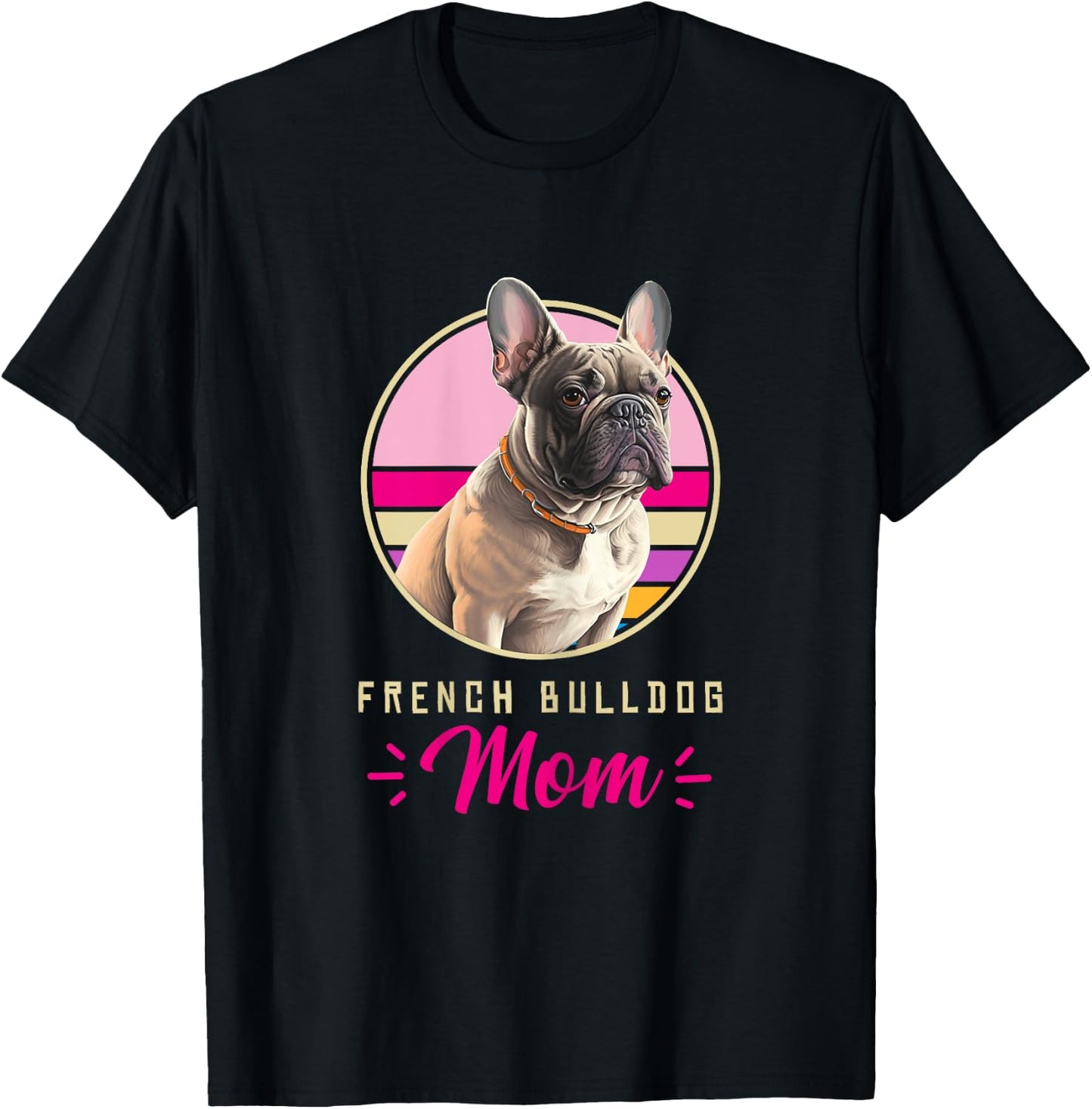 Funny French Bulldog Retro Outfits Clothes Frenchie Dog Mom T-Shirt - T-Shirt | Black