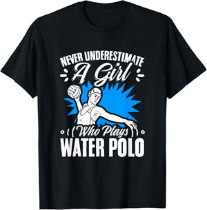 Girl Who Plays Water Polo Girl Player Team Sport Waterpolo T-Shirt - T-Shirt | Black