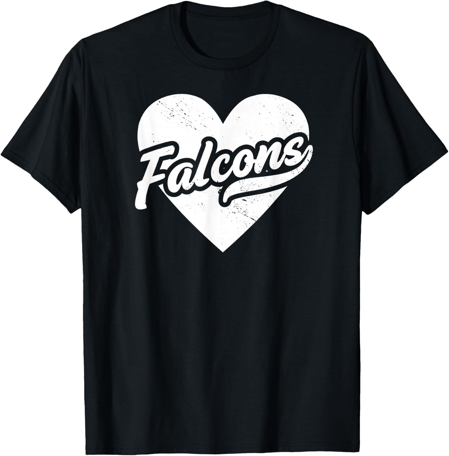 Vintage Falcons School Spirit Go Falcons Love T-Shirt - T-Shirt | Black