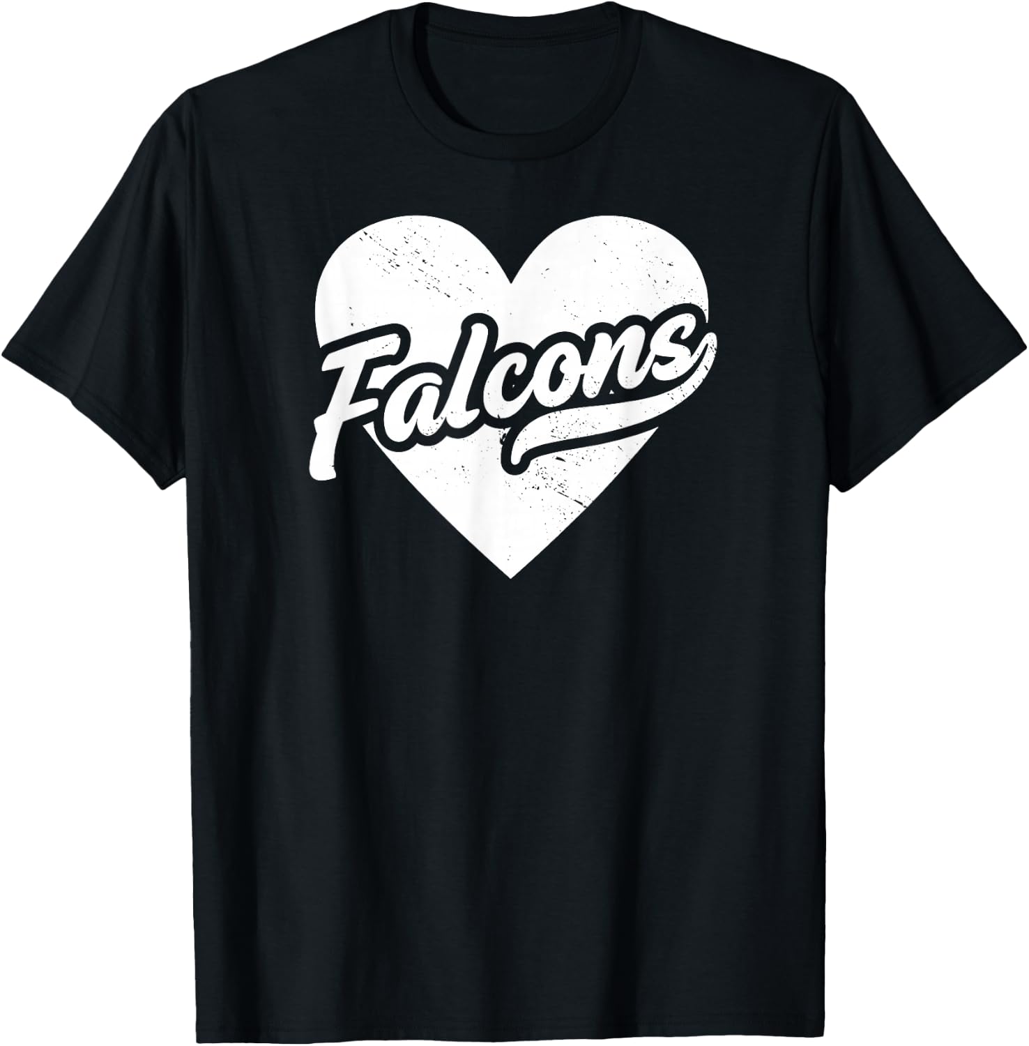 Vintage Falcons School Spirit Go Falcons Love T-Shirt - T-Shirt | Black