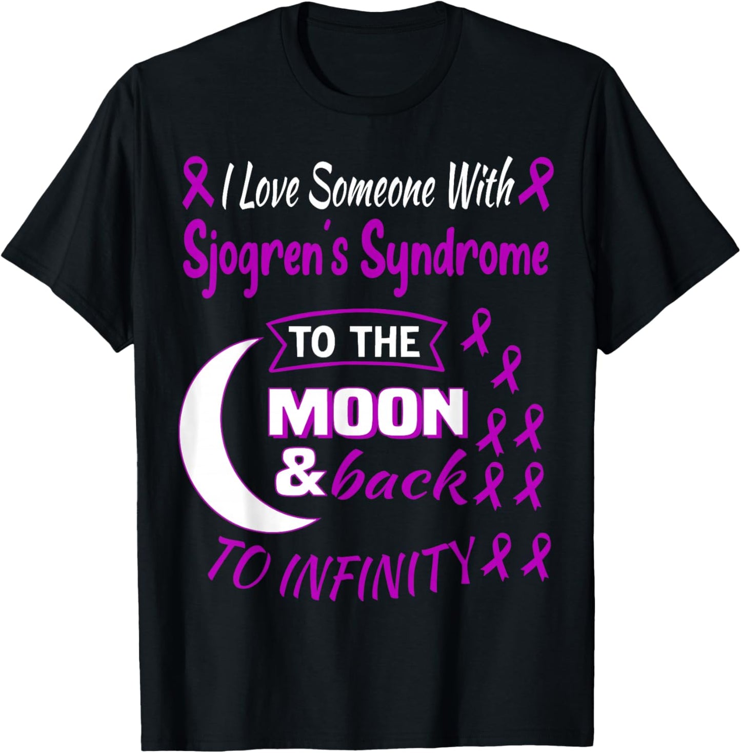 Sjogrens Syndrome Awareness Purple Ribbon Sjogren's disease T-Shirt - T-Shirt | Black