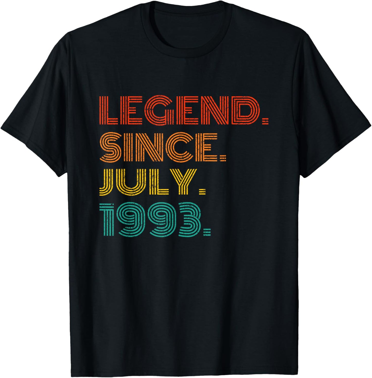 Legend Since July 1993 Birth Of Birthday Idea 1993 Vintage T-Shirt - T-Shirt | Black