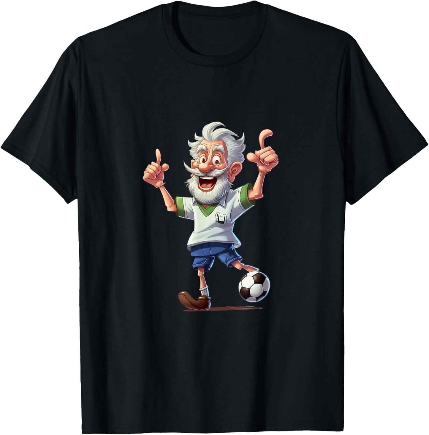 Soccer Grandpa Grandfather Soccer Football Fans Anime Kawaii T-Shirt - T-Shirt | Black