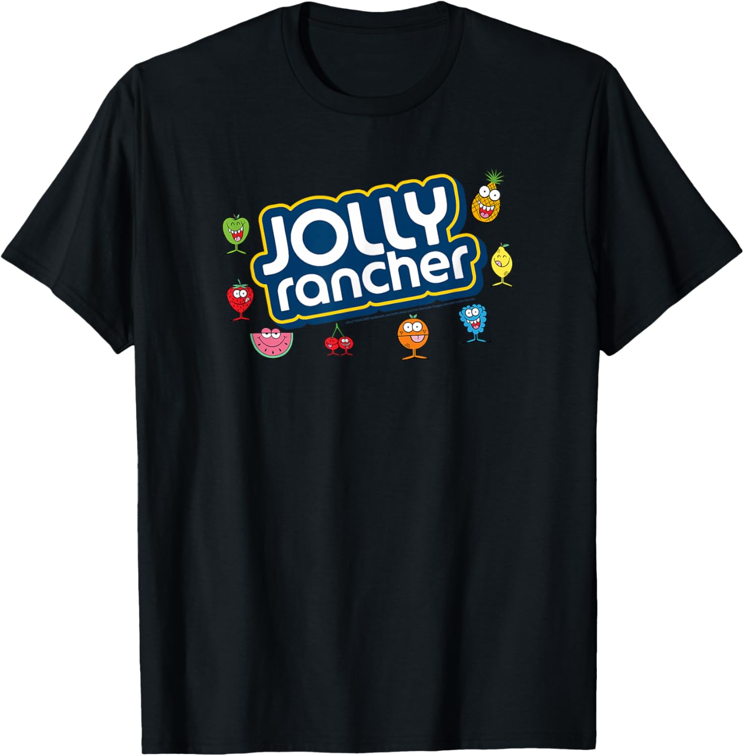 Jolly Rancher Fruits Gang Official Iconic Logo T-Shirt - T-Shirt | Black