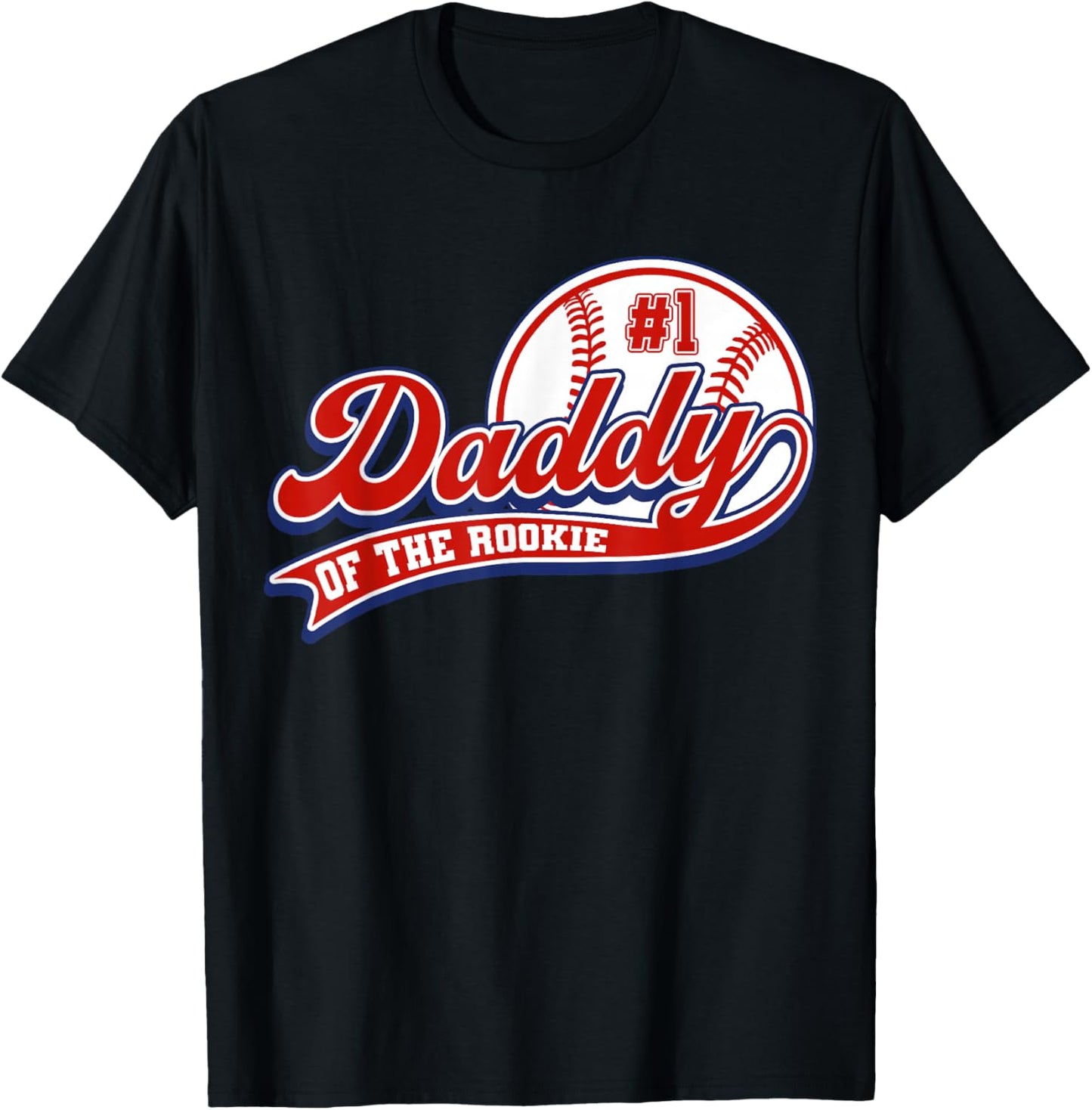 Daddy of Rookie of Year 1st Birthday Baseball Father Sport T-Shirt - T-Shirt | Black