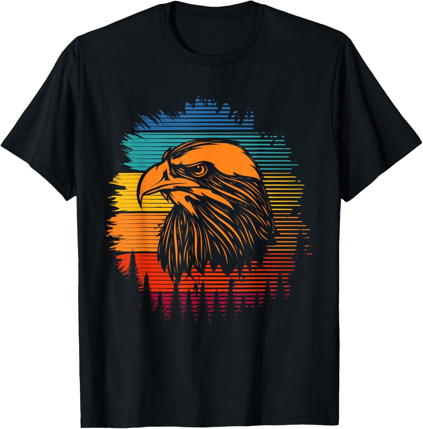 Falcon Retro Men Women Falconry Hunting Falconer T-Shirt - T-Shirt | Black
