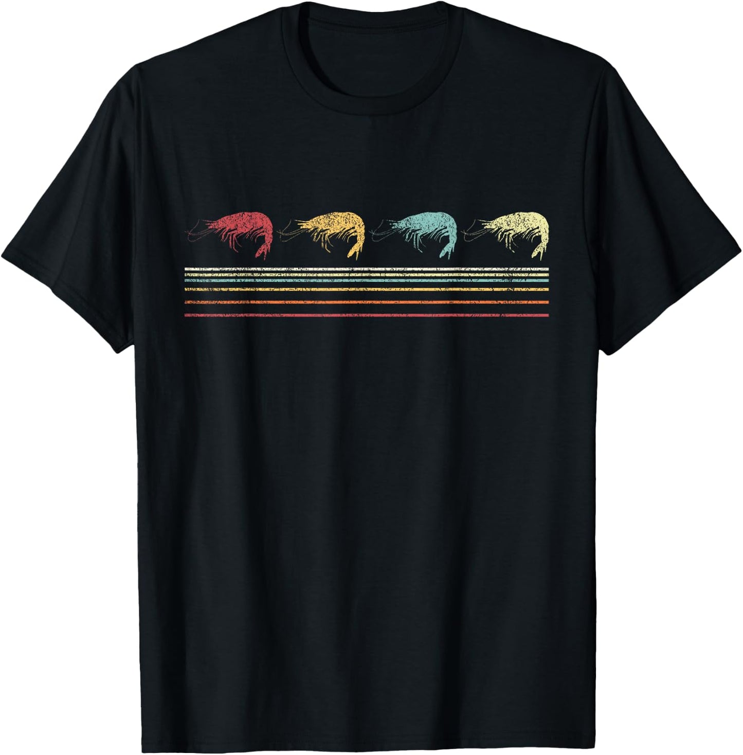 Retro Shrimp Lover Funny Shrimp Vintage T-Shirt - T-Shirt | Black