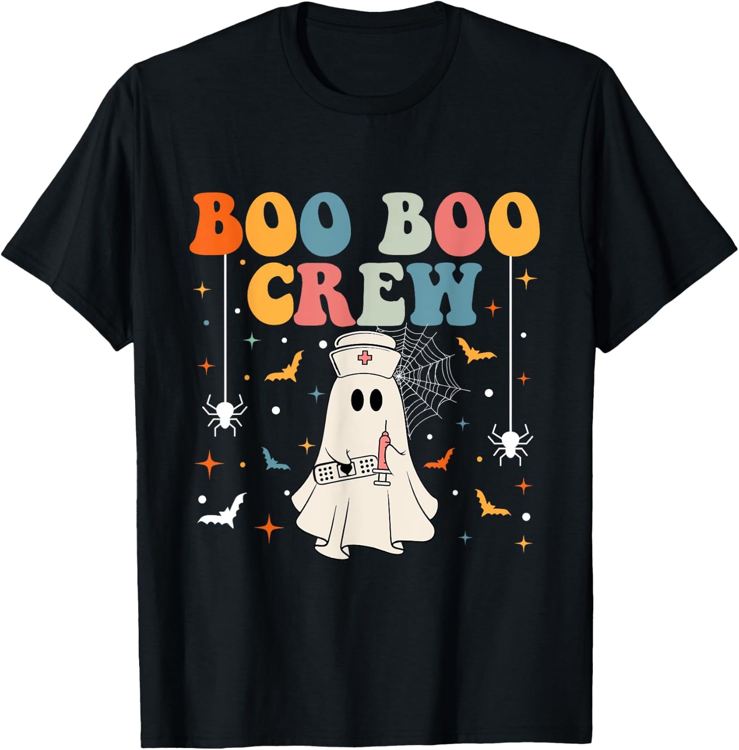 Groovy Boo Boo Crew For CNA ER RN LPN Funny Halloween Nurse T-Shirt - T-Shirt | Black