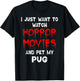 Horror Movie Shirt Funny Pug Dog Horror Film Lover Women T-Shirt - T-Shirt | Black