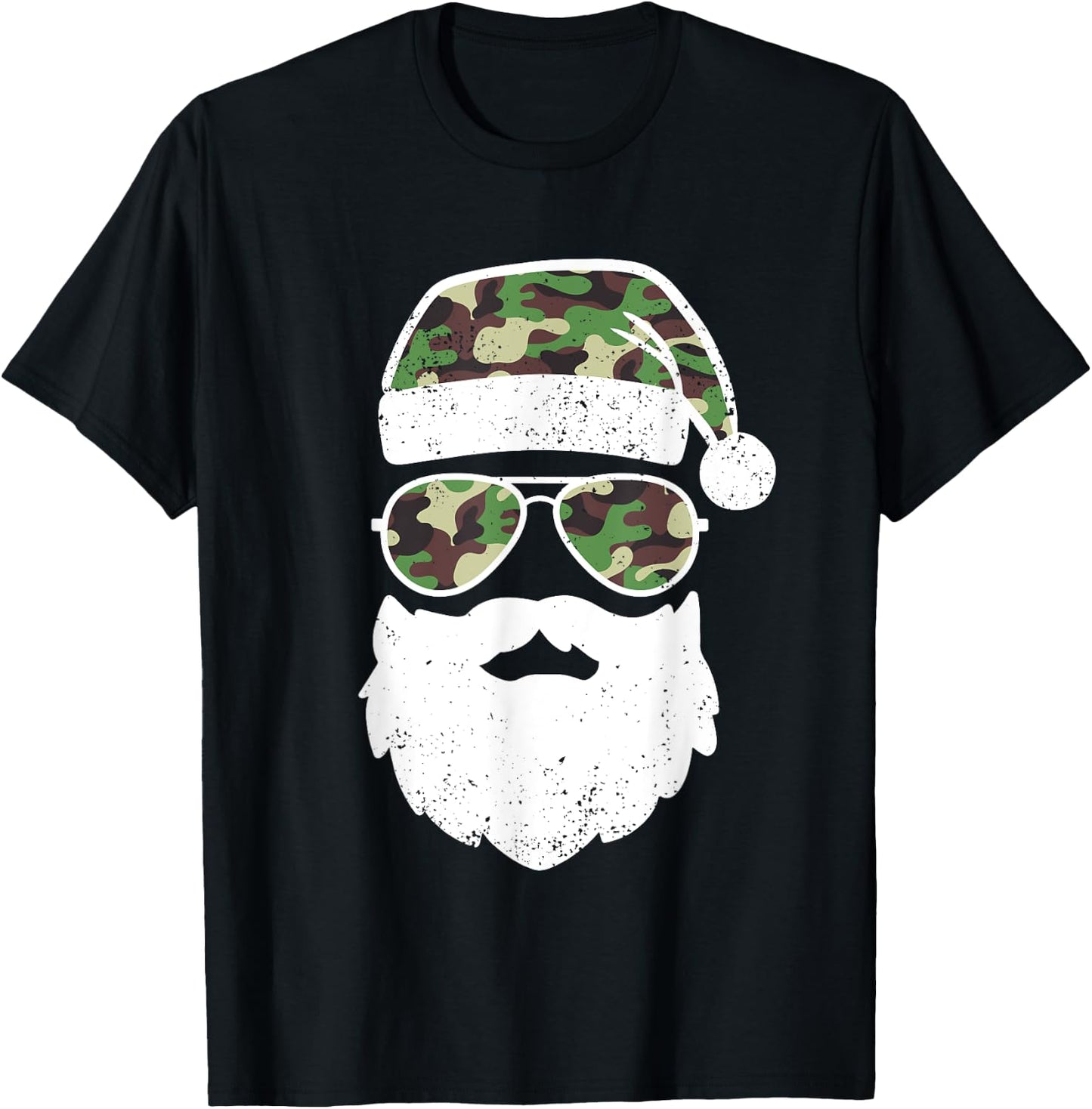 Funny Camo Christmas Pajama Funny Camo Matching Family T-Shirt - T-Shirt | Black