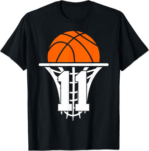 11 Years Basketball 11th Birthday T-Shirt - T-Shirt | Black